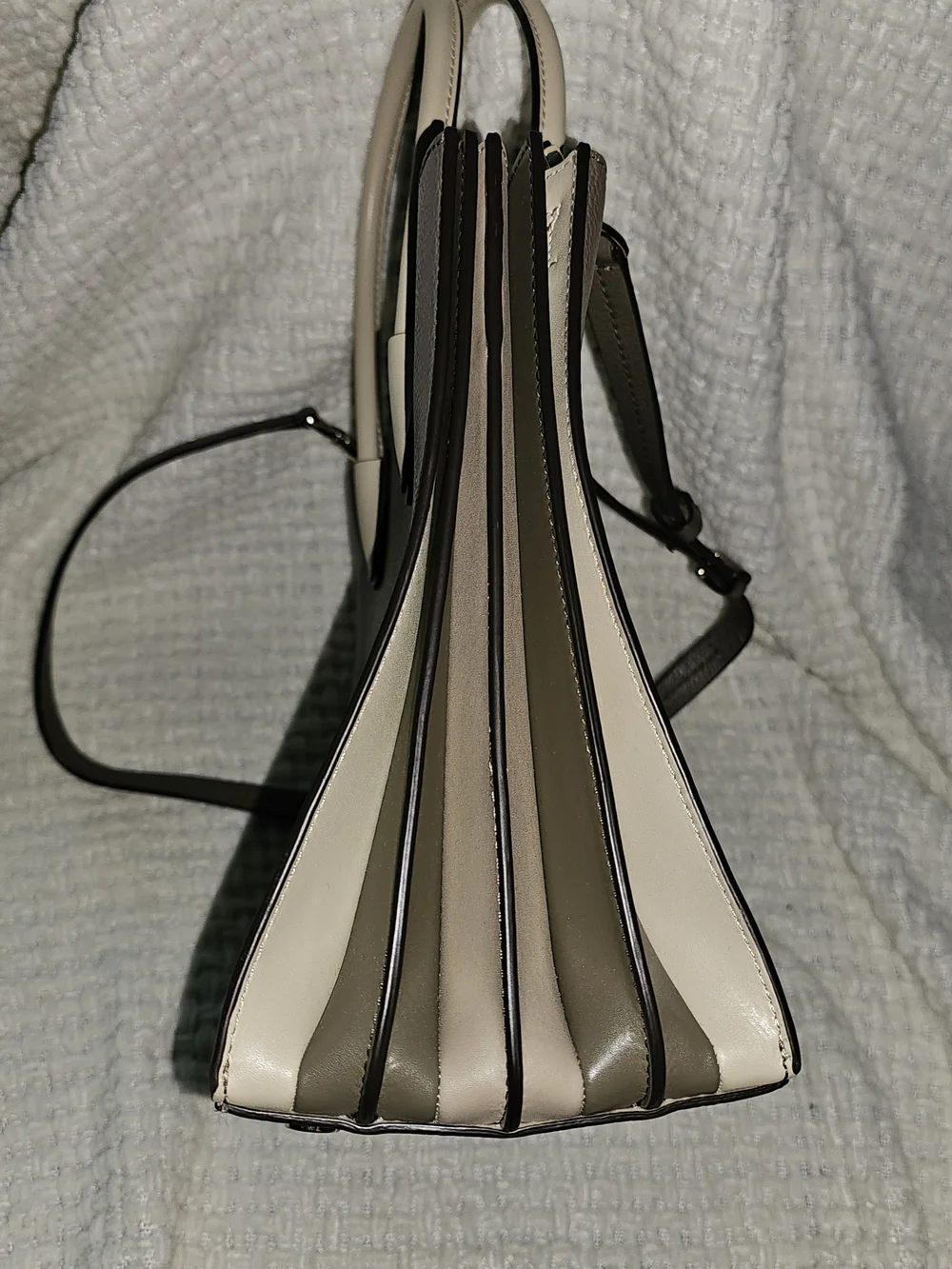 Michael Kors Mercer Medium Two-Tone Leather Satchel Purse